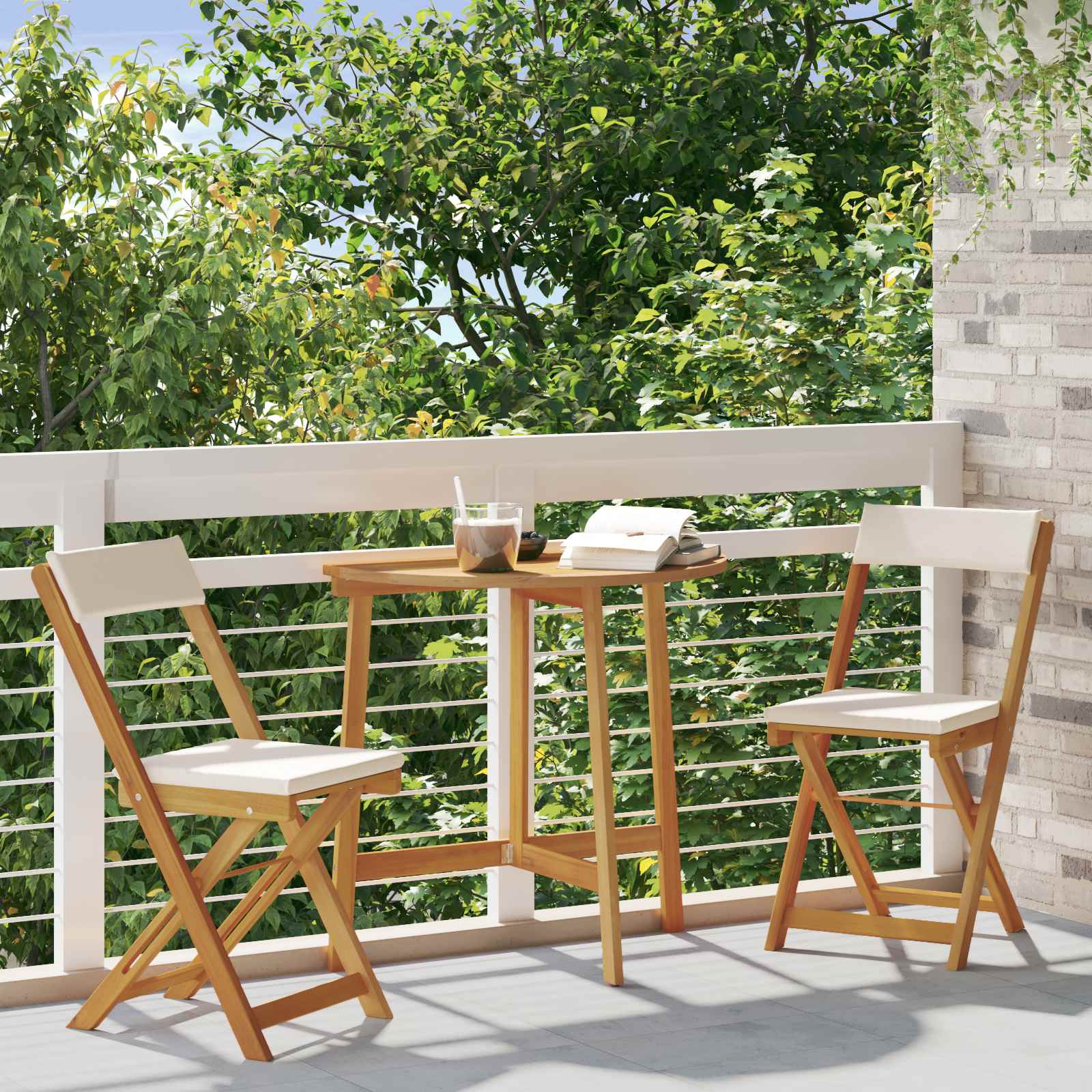 Außen Bistro-Stühle 2 pcs Cremeweiß 40 x 53 x 80 cm