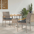 Gartenstühle 2 pcs Grau und Dunkelgrau Poly-Rattan und Akazie