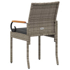 Gartenstühle 2 pcs Grau und Dunkelgrau Poly-Rattan und Akazie