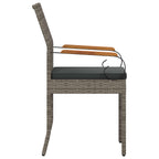 Gartenstühle 2 pcs Grau und Dunkelgrau Poly-Rattan und Akazie