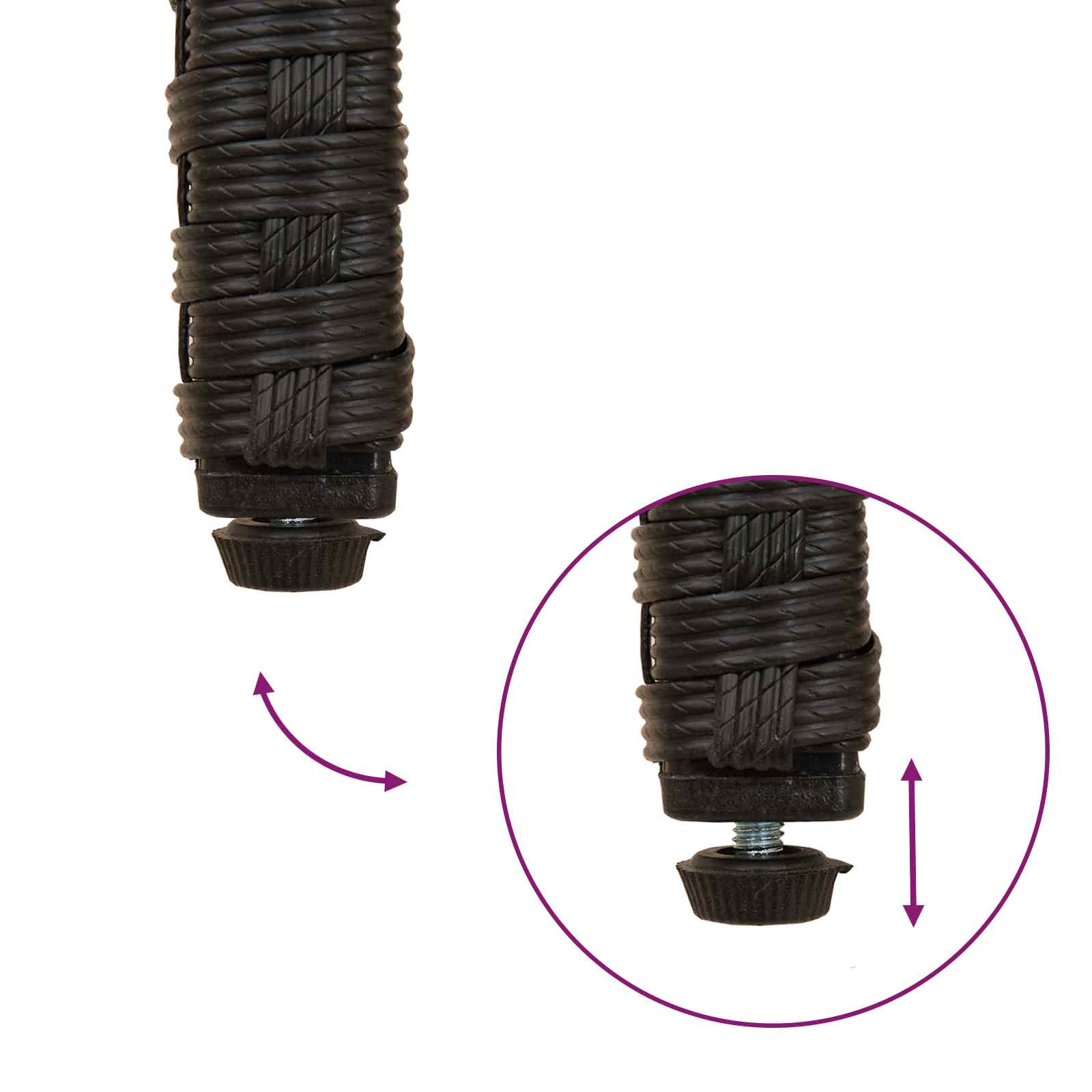 Gartenstühle 2 pcs Schwarz und Türkis Poly-Rattan und Akazie