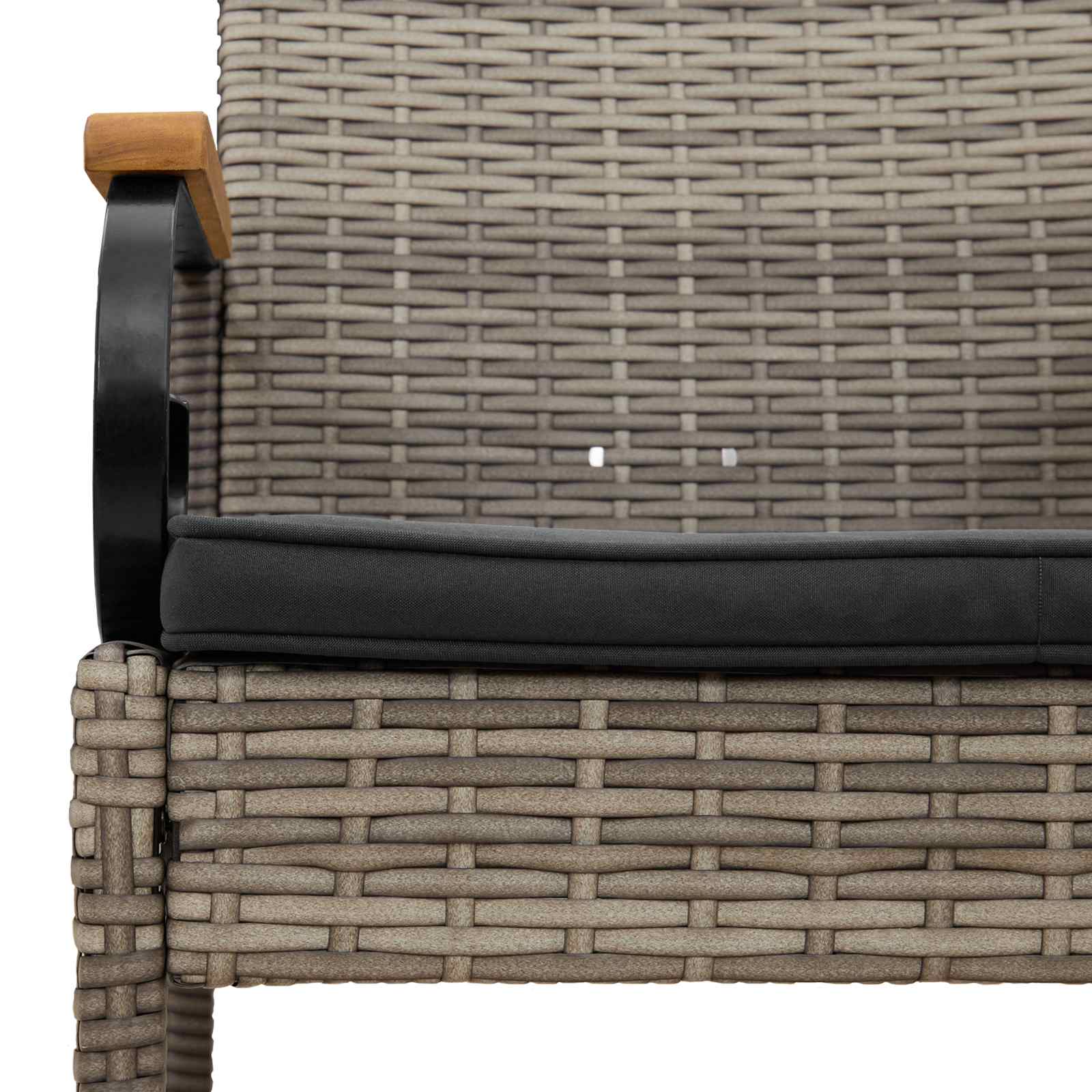 Gartenstühle 4 pcs Grau und Dunkelgrau Poly-Rattan und Akazie