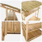Outdoor Bartisch mit Speicher Natur 110 x 50 x 210 cm Bambus