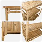 Outdoor Bartisch mit Speicher Natur 110 x 50 x 105 cm Bambus