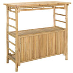 Outdoor Bartisch mit Speicher Natur 110 x 50 x 105 cm Bambus