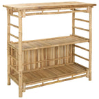 Outdoor Bartisch mit Speicher Natur 110 x 50 x 105 cm Bambus