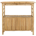Outdoor Bartisch mit Speicher Natur 110 x 50 x 105 cm Bambus