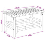 Gartenbank 80 x 38 x 40 cm Bambus Natur Rechtwinklig
