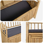 Garten-Aufbewahrungsbank 110 x 47 x 80 cm Bambus Natur