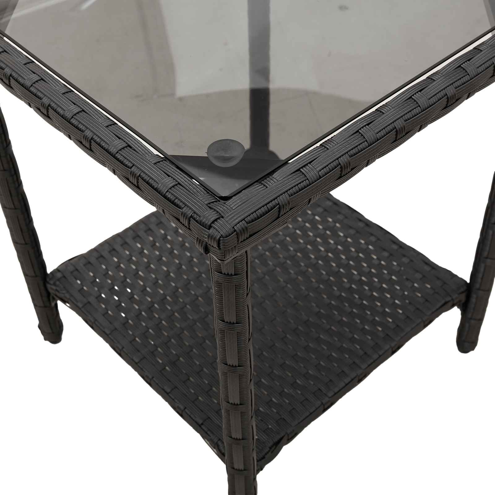 Garten-Sofa mit Kissen 2 pcs Schwarz und Türkis Poly Rattan