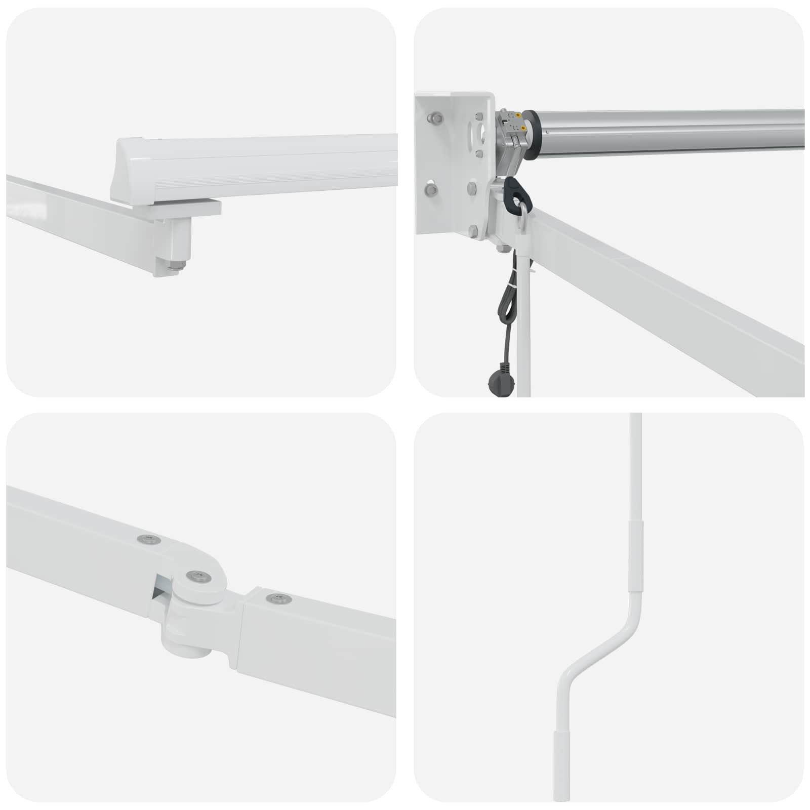 Elektrisches Markisenrahmen Weiß 4 x 2 m Aluminium