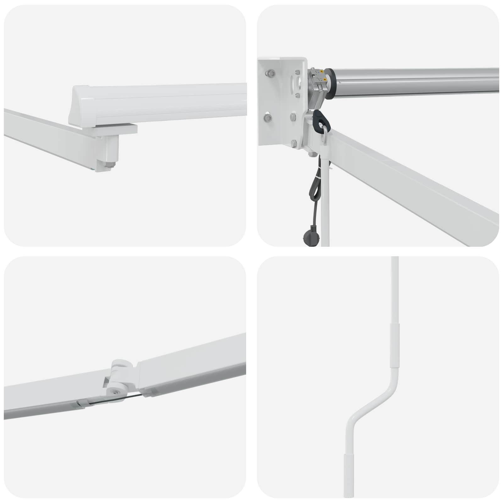 Elektrisches Markisenrahmen Weiß 4,5 × 3 m Aluminium