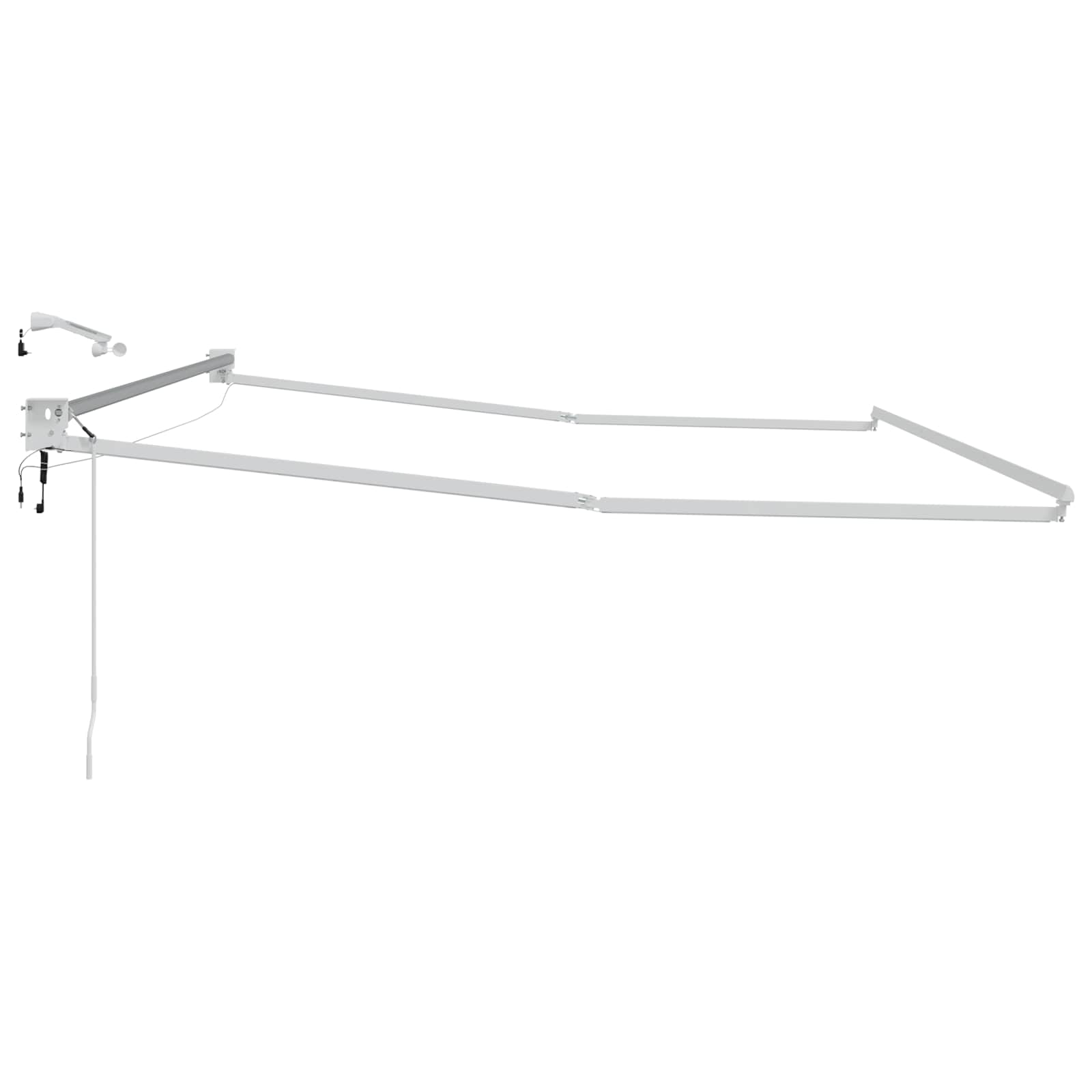 Elektrisches Markisenrahmen Weiß 5 x 3 m Aluminium