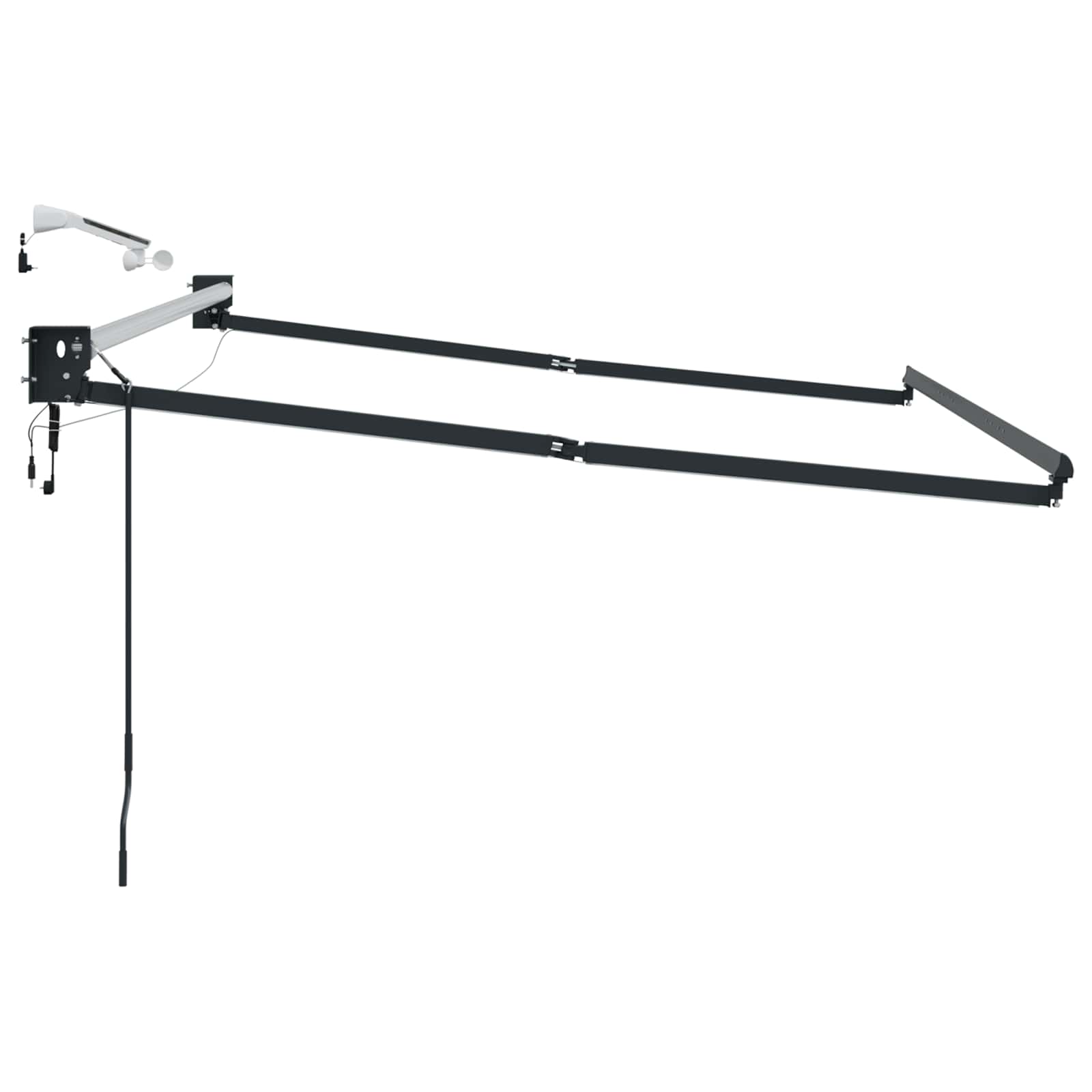 Elektrisches Markisenrahmen Anthrazit 3,5 x 2 m Aluminium