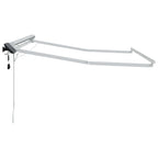 Manueller Markisenrahmen mit LEDs Weiß 3 x 2,5 m Aluminium