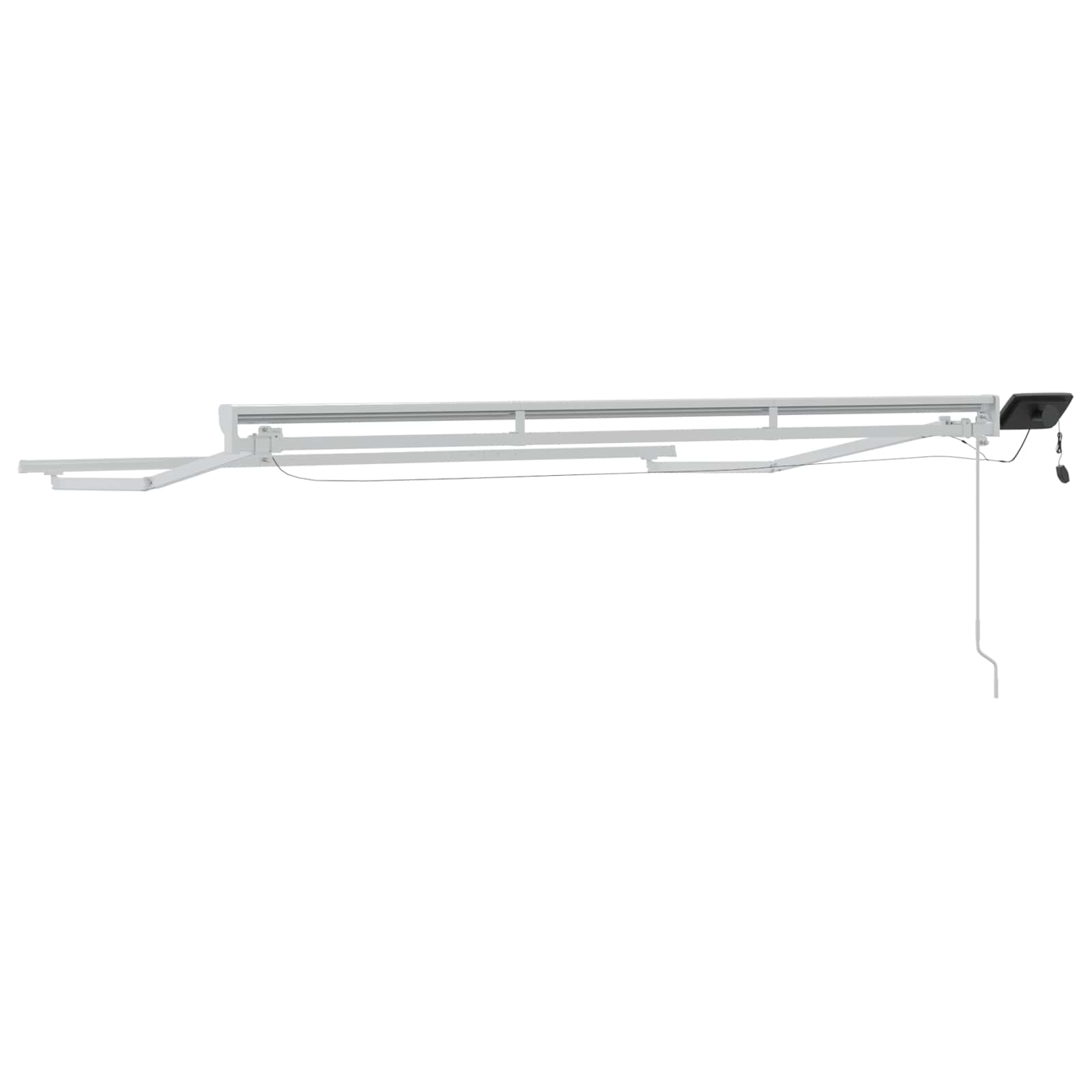 Manueller Markisenrahmen mit LEDs Weiß 3,5 x 2,5 m Aluminium