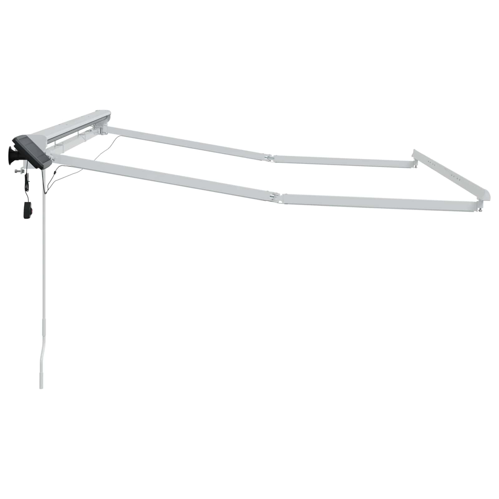 Manueller Markisenrahmen mit LEDs Weiß 3,5 x 2,5 m Aluminium