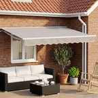 Elektrische Markisenrahmen mit LEDs Weiß 2,5 x 2 m Aluminium