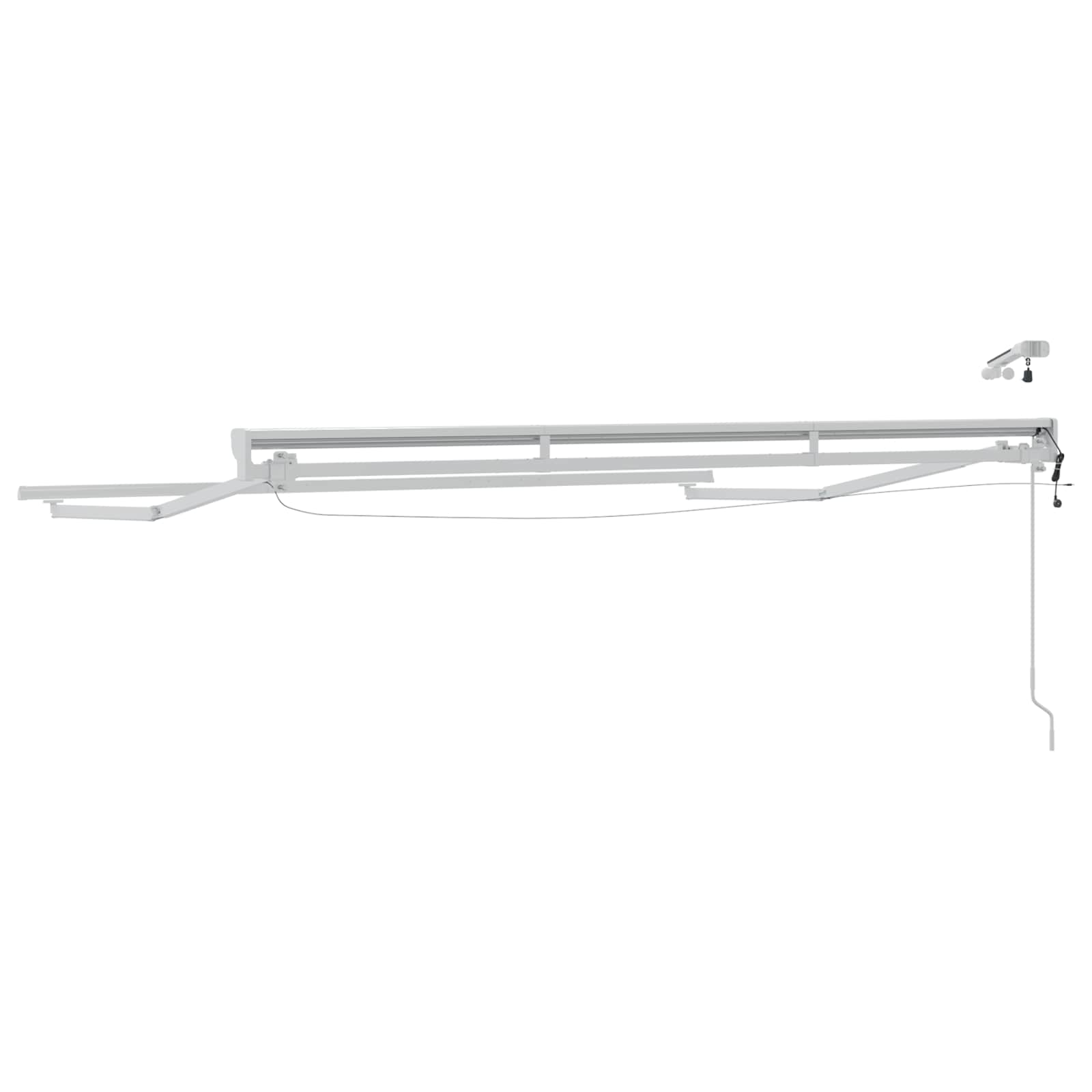 Elektrische Markisenrahmen mit LEDs Weiß 3,5 x 2,5 m Aluminium