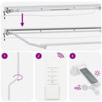 Elektrische Markisenrahmen mit LEDs Weiß 3,5 x 2,5 m Aluminium