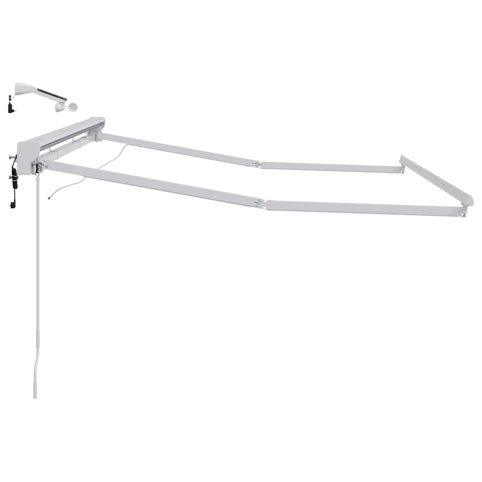 Elektrische Markisenrahmen mit LEDs Weiß 3,5 x 2,5 m Aluminium