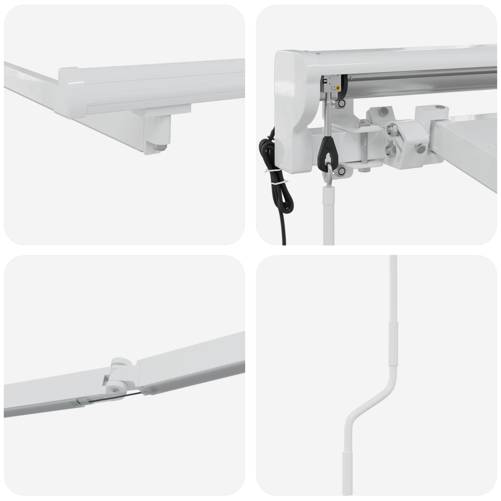 Elektrische Markisenrahmen mit LEDs Weiß 4,5 × 3 m Aluminium