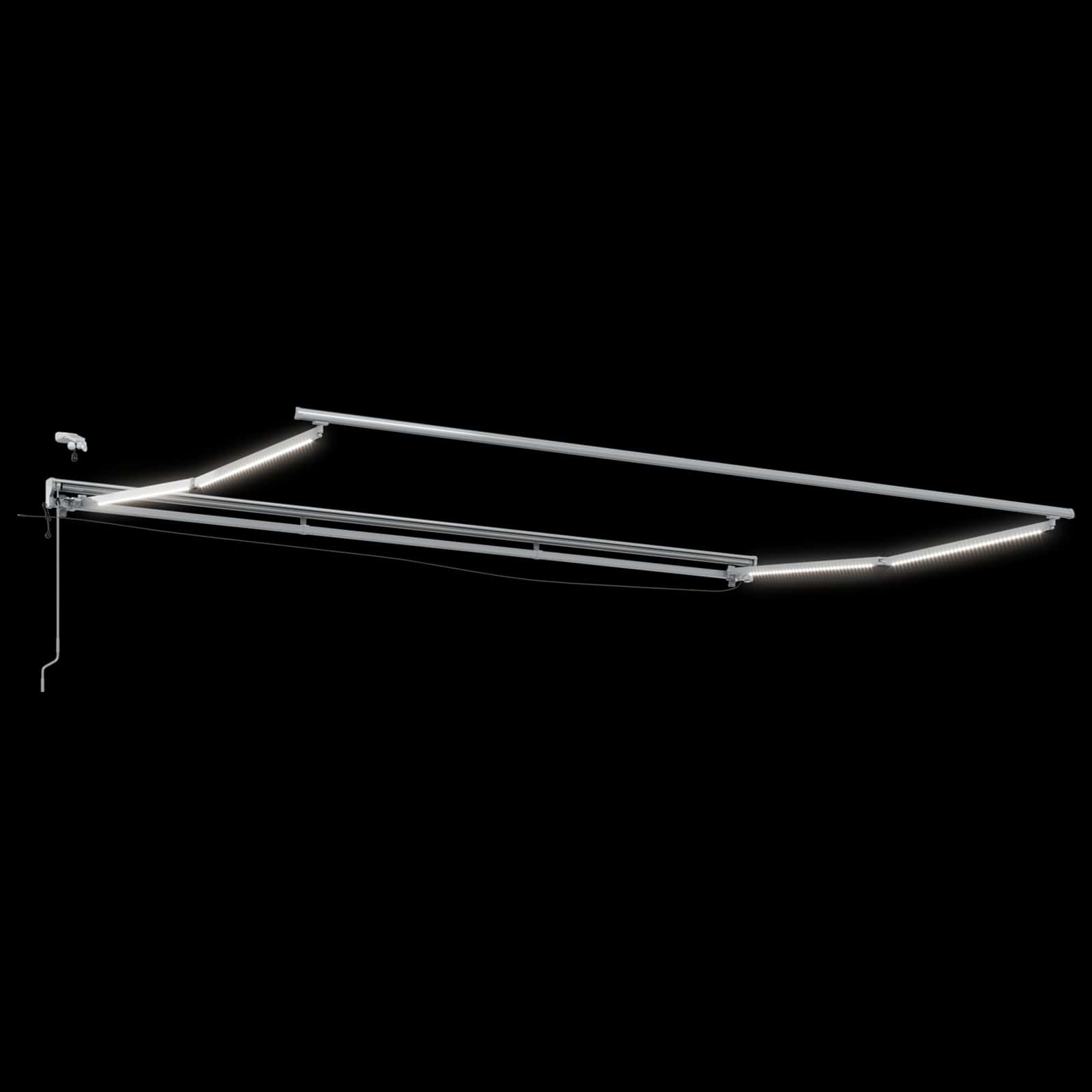 Elektrische Markisenrahmen mit LEDs Weiß 4,5 × 3 m Aluminium