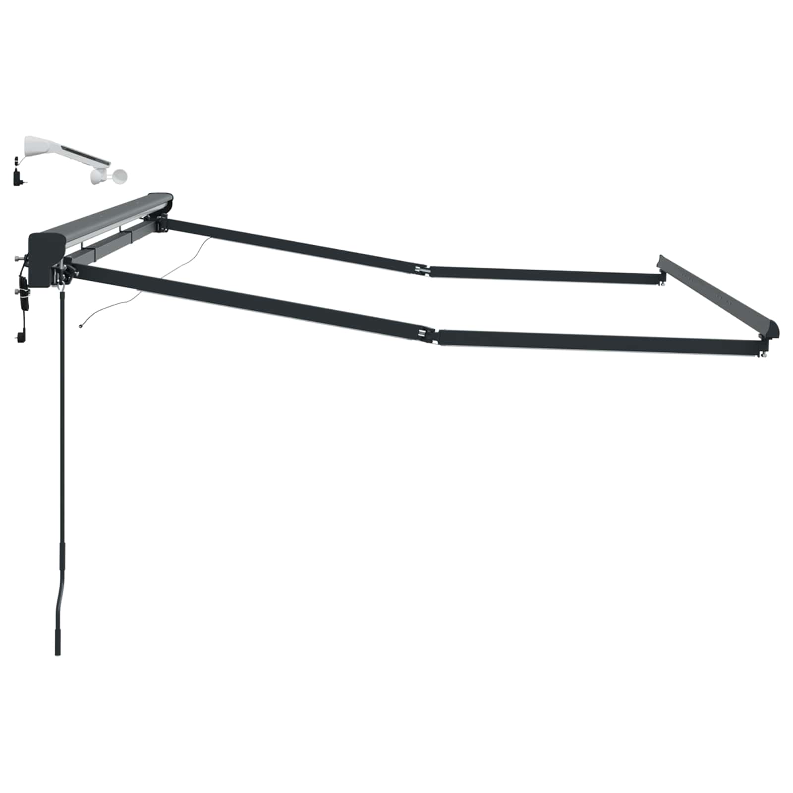 Elektrische Markisenrahmen mit LEDs Anthrazit 3 x 2,5 m