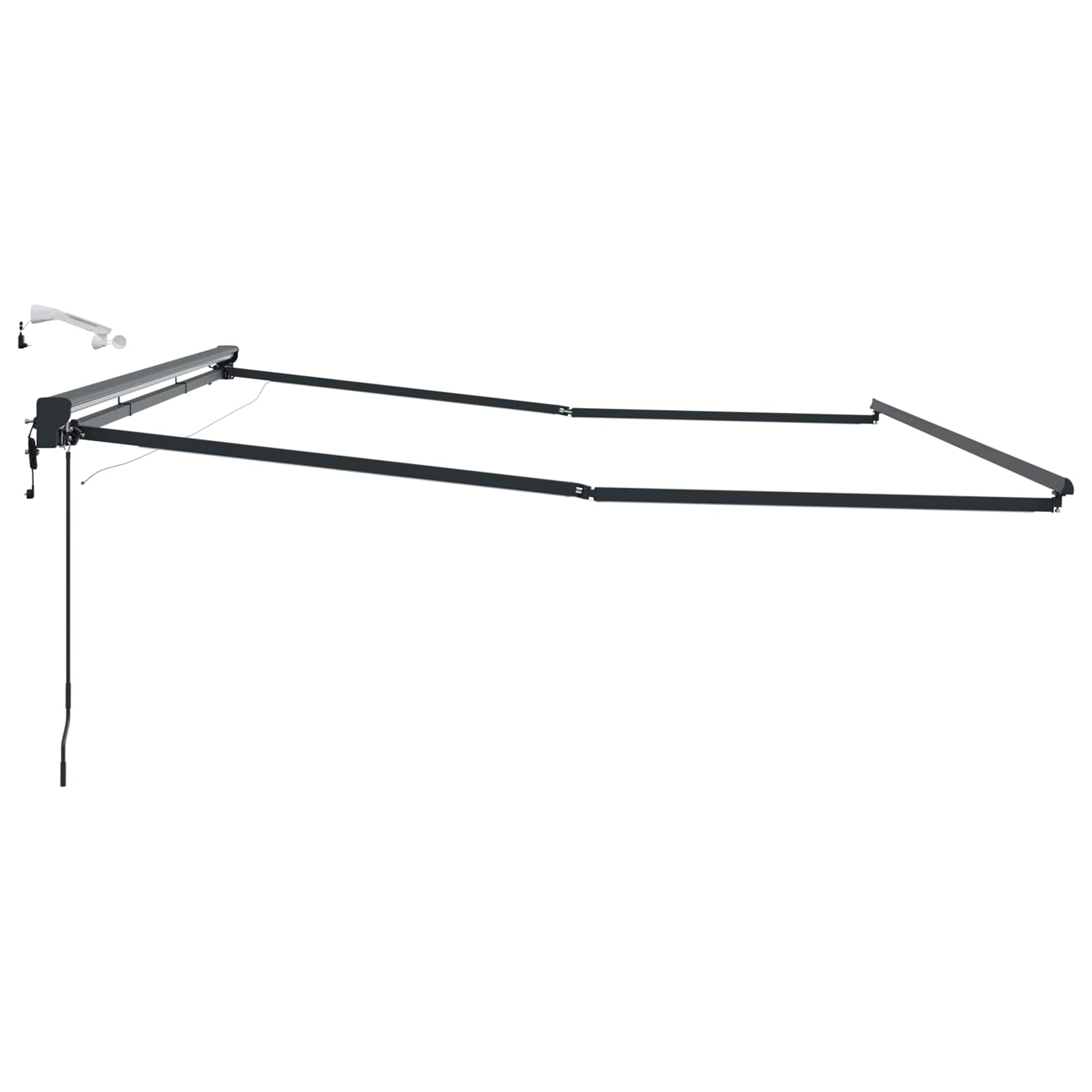 Elektrische Markisenrahmen mit LEDs Anthrazit 4,5 × 3 m