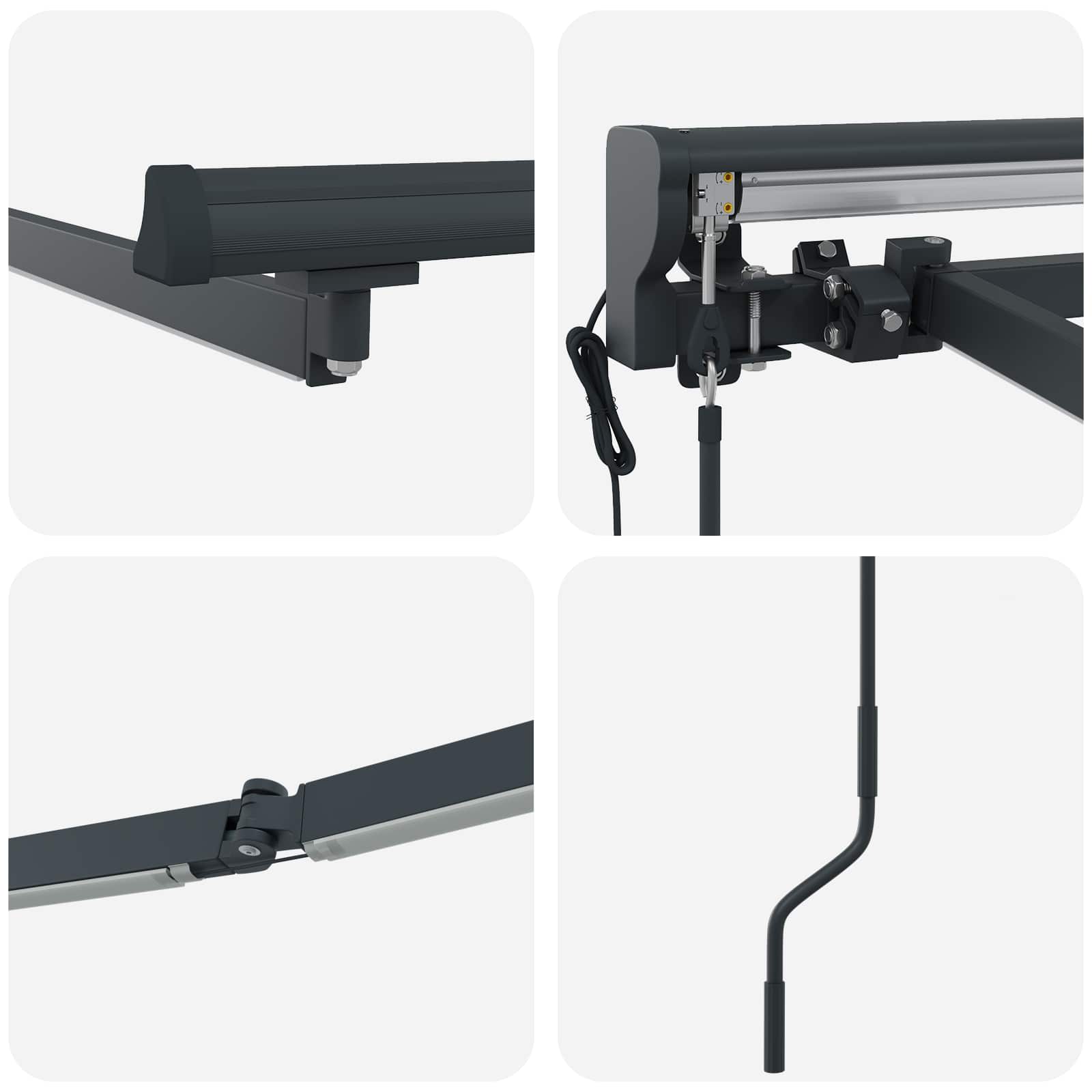 Elektrische Markisenrahmen mit LEDs Anthrazit 4,5 x 3,5 m