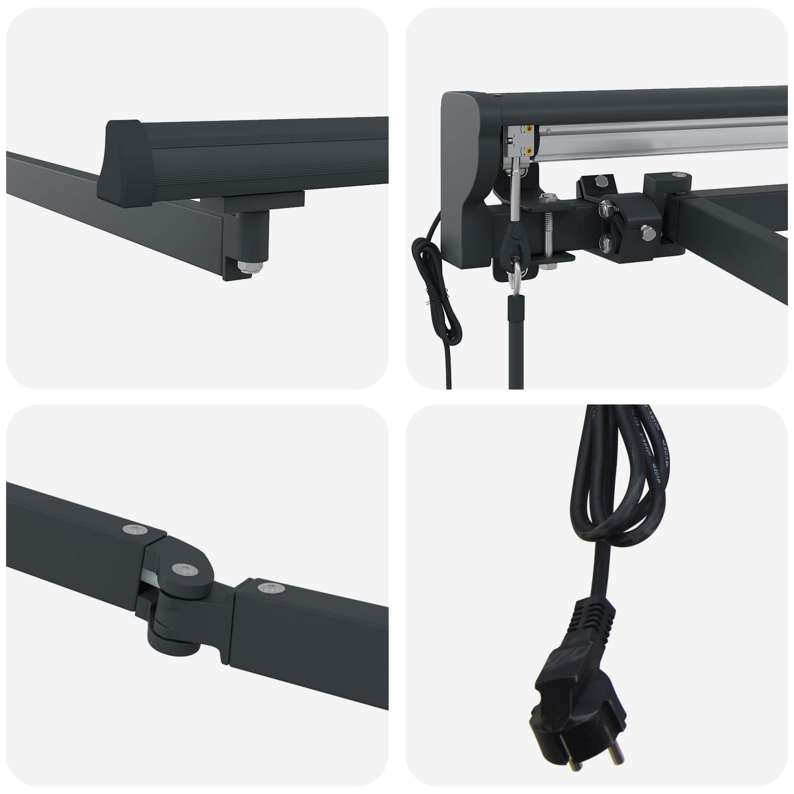 Elektrisches Markisenrahmen Anthrazit 3,5 x 2,5 m Stahl