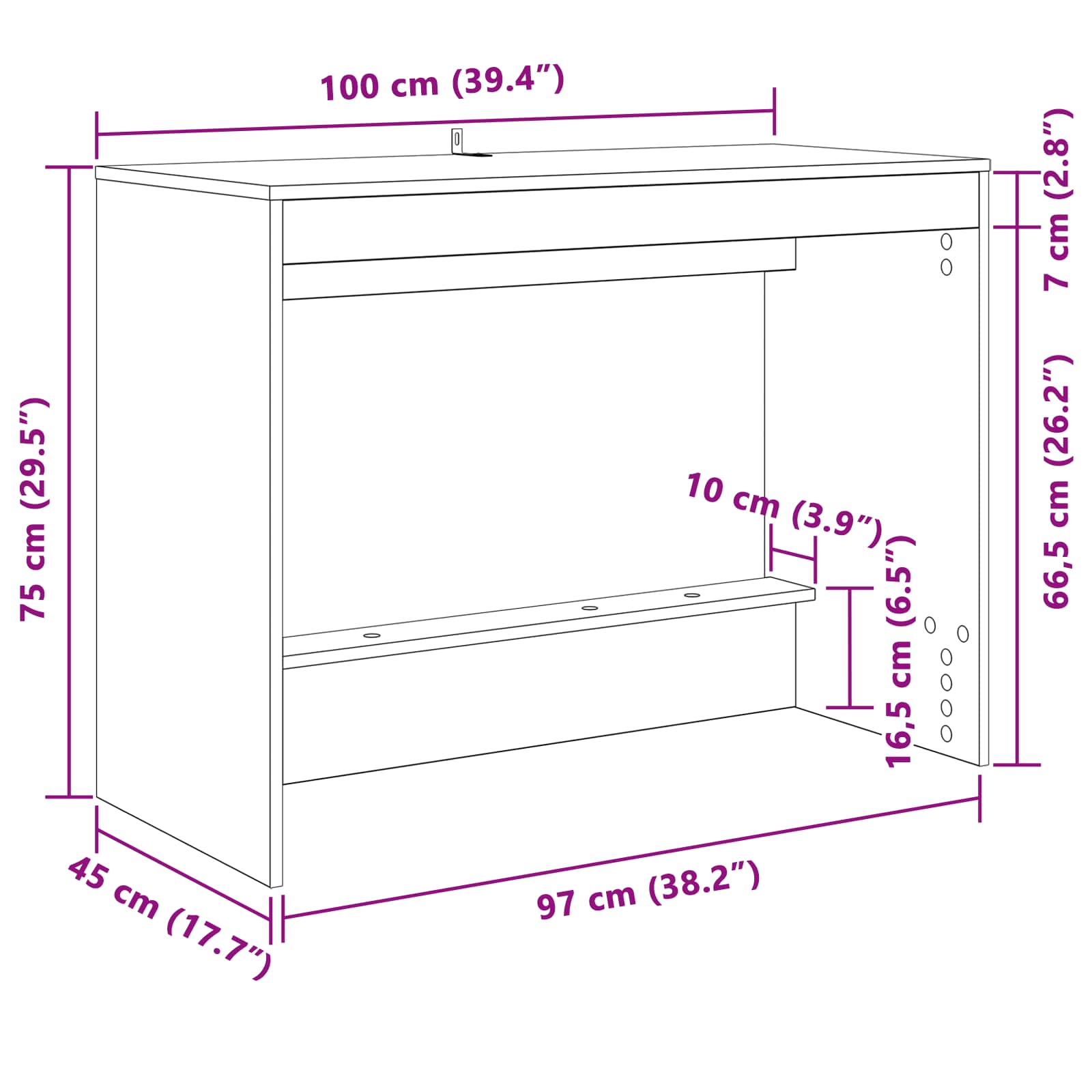 Bett-Schreibtisch Weiß Holzwerkstoff 100 x 45 x 75 cm