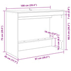 Bett-Schreibtisch Betongrau Holzwerkstoff 100 x 45 x 75 cm