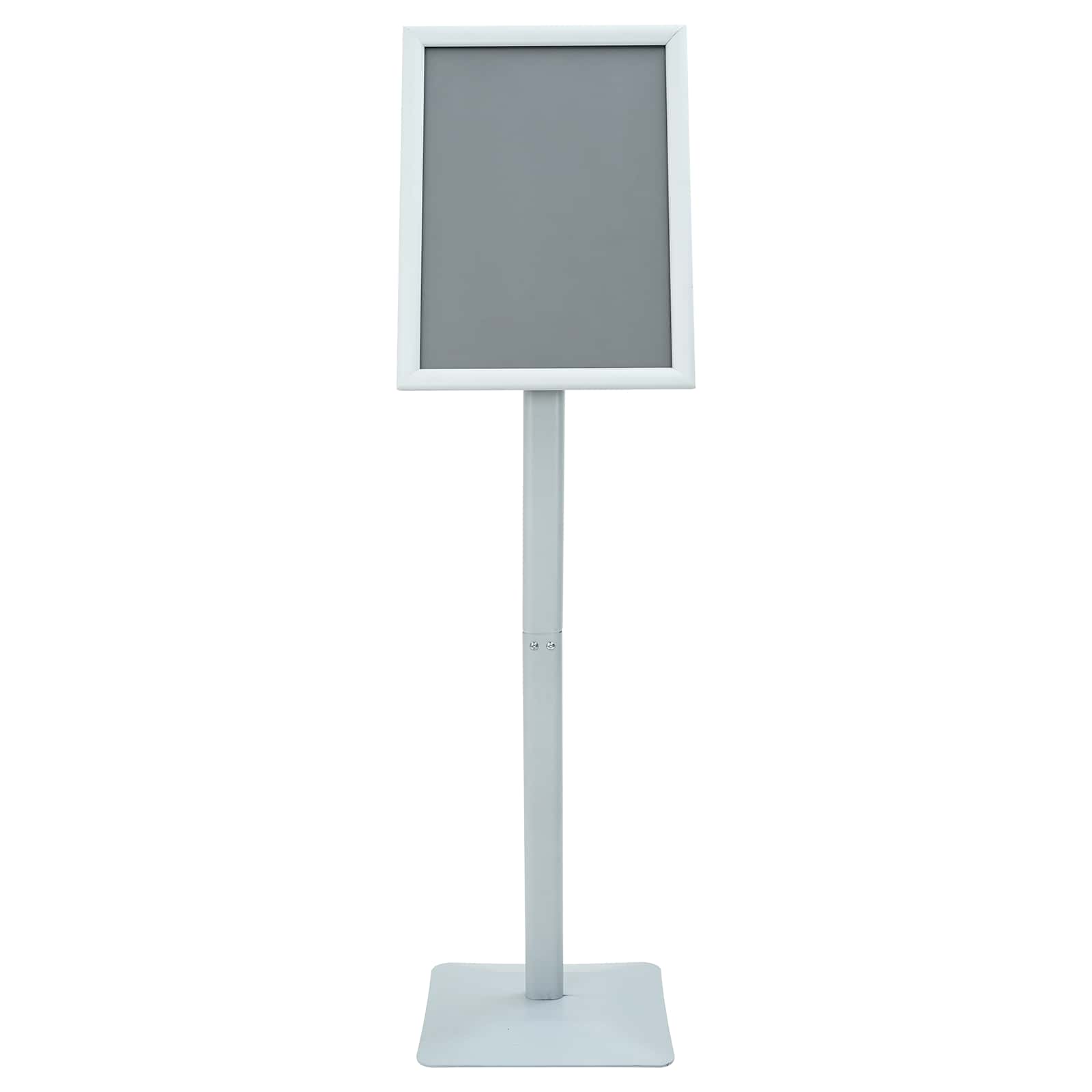 Posterständer mit Podest Silber 32,5 x 27 x 126 cm aus Gusseisen