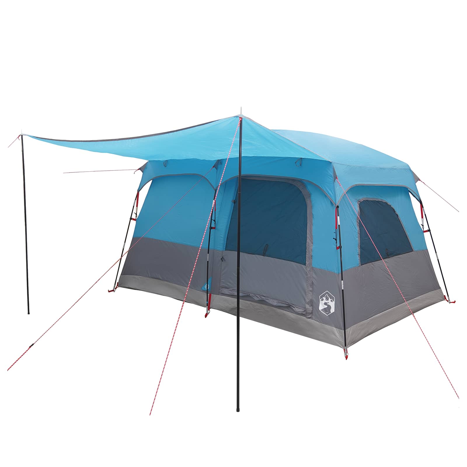 Familienzelt mit Dach Blau 320 x 210 x 180 cm Polyester