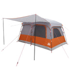 Familienzelt Grau und Orange 320 x 210 x 180 cm Polyester
