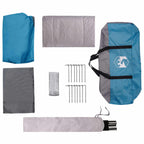 Familienzelt mit Dach Blau 380 x 260 x 190 cm Polyester