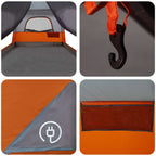Familienzelt Grau und Orange 380 x 260 x 190 cm Polyester