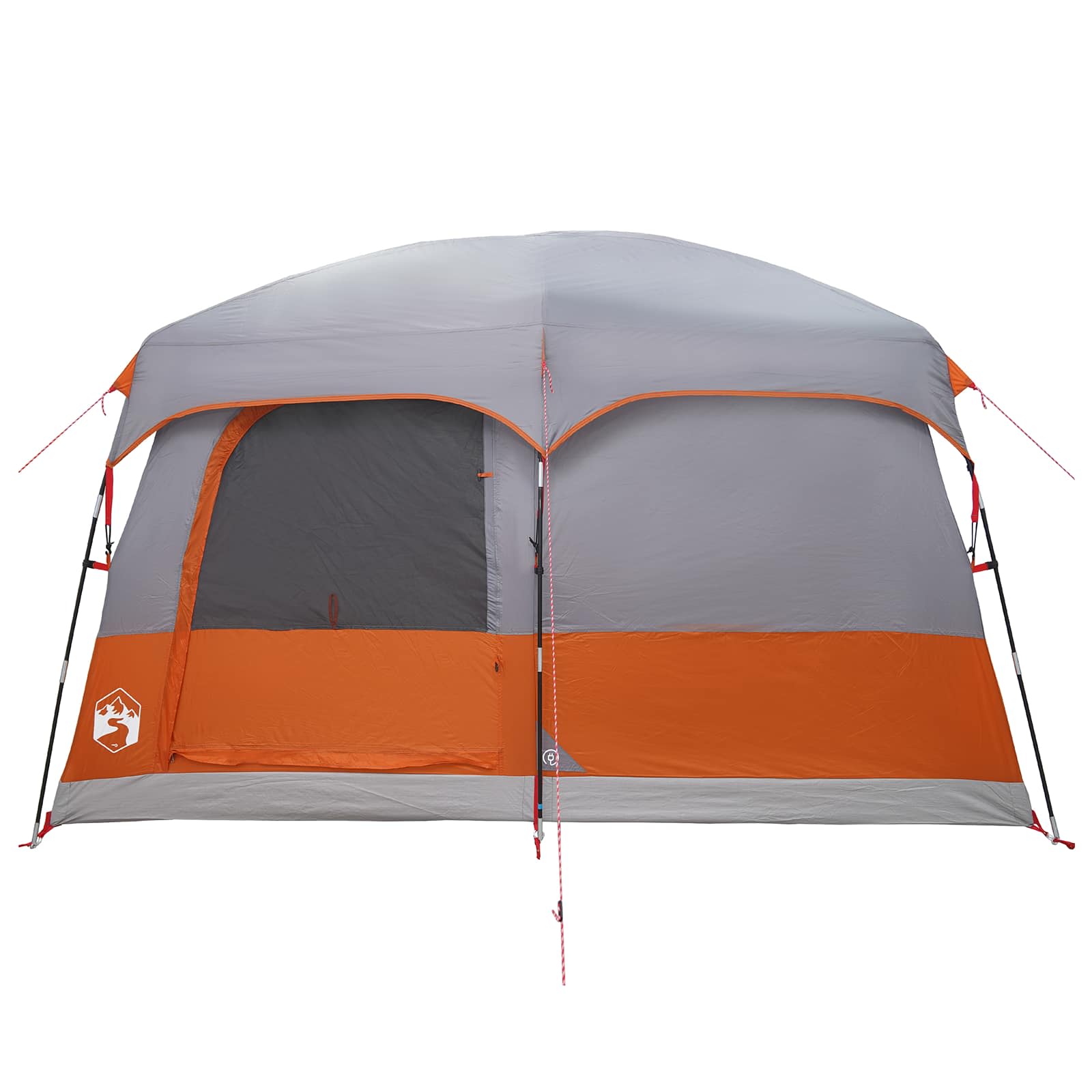 Familienzelt Grau und Orange 380 x 260 x 190 cm Polyester