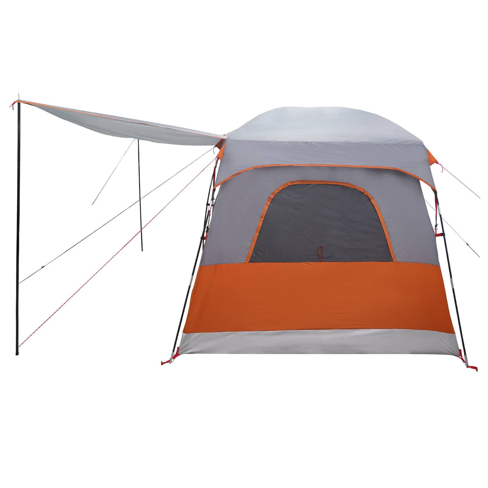 Familienzelt Grau und Orange 380 x 260 x 190 cm Polyester