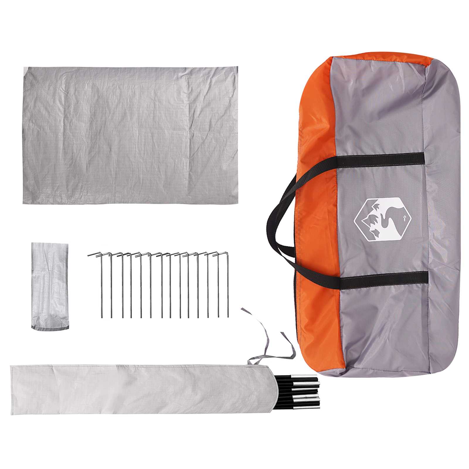 Hütten-Zelt Grau und Orange 300 x 210 x 156 cm Polyester