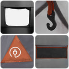 Hütten-Zelt Grau und Orange 300 x 210 x 156 cm Polyester