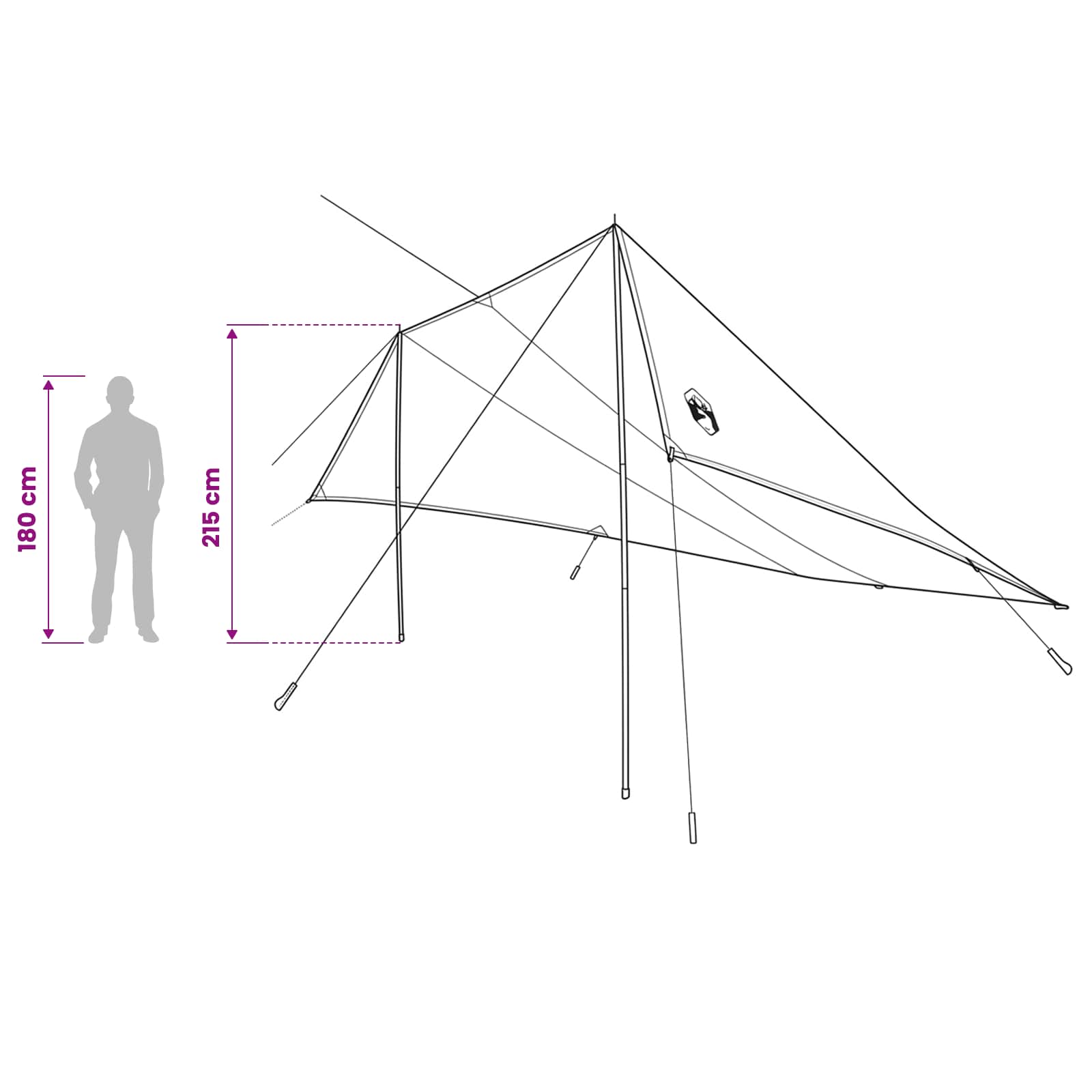 Fahrzeugmarkise Grün 518 x 580 x 215 cm Polyester und Stahl