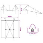 Fahrzeugmarkise Grün 518 x 580 x 215 cm Polyester und Stahl