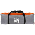 Hütten-Zelt Grau und Orange 8-Personen Polyester und Stahl