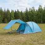 Hütten-Zelt mit Dach Blau 6-Personen Polyester und Stahl