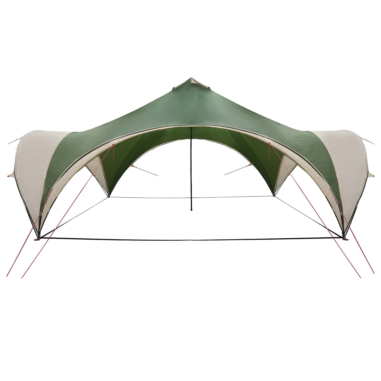 Party-Zelt mit Dach Grün 400 x 400 x 320 cm Polyester und Stahl