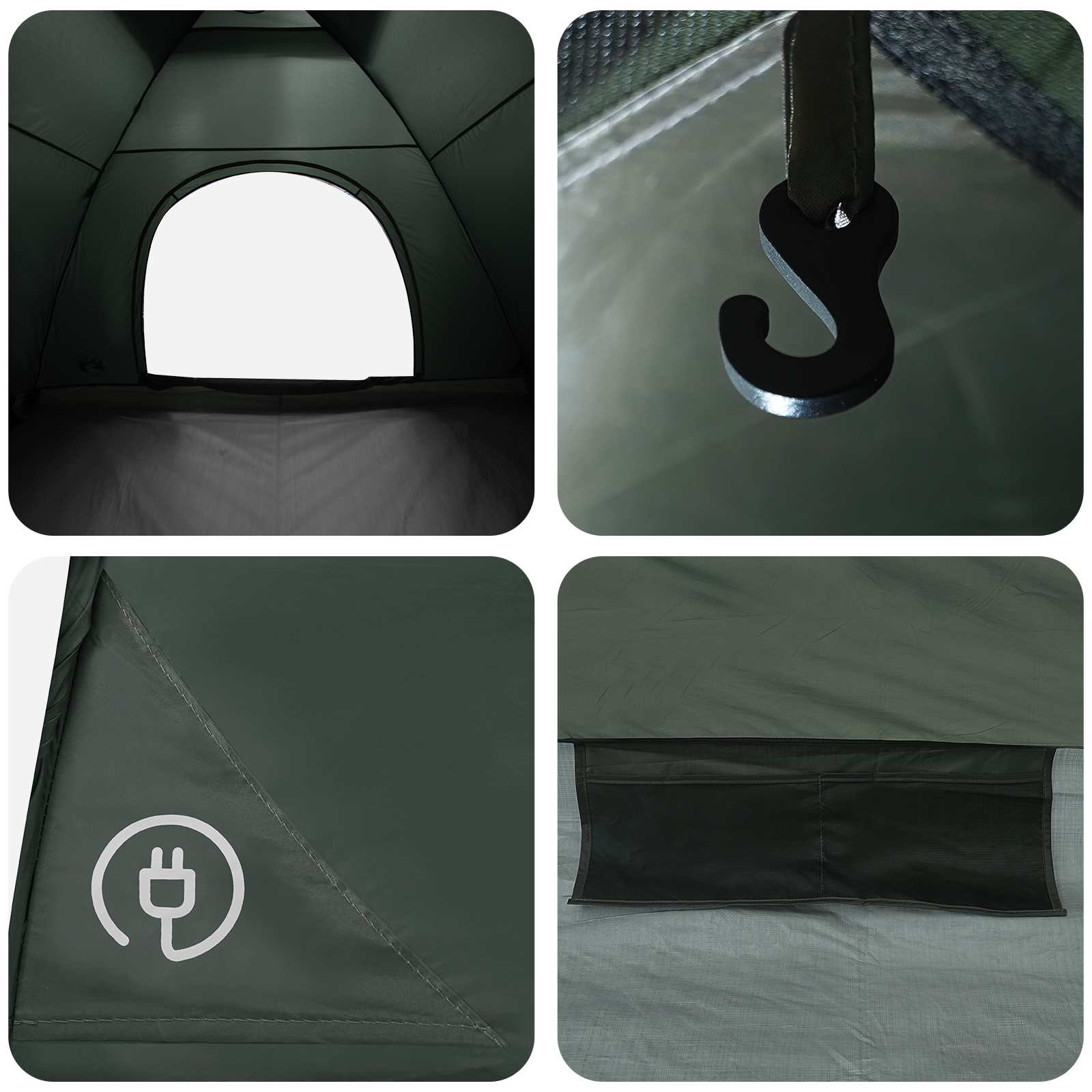 Campingzelt mit Dach Olivegrün 275 x 215 x 125 cm