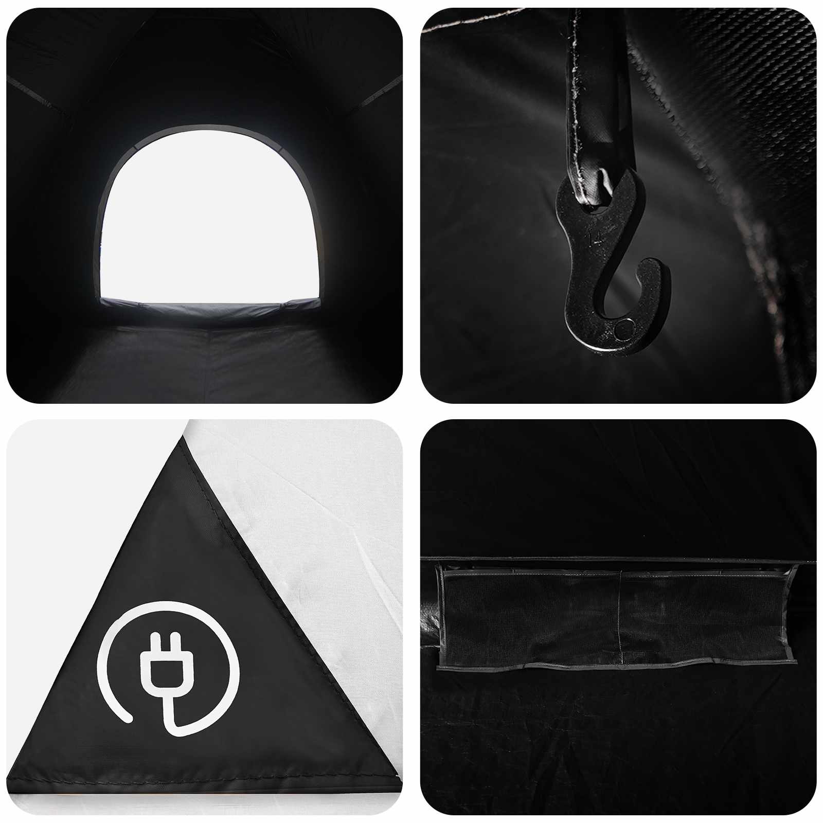 Campingzelt mit Dach Weiß Blackout 275 x 215 x 125 cm