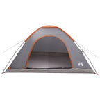 Campingzelt mit Dach Grau und Orange 335 x 275 x 180 cm